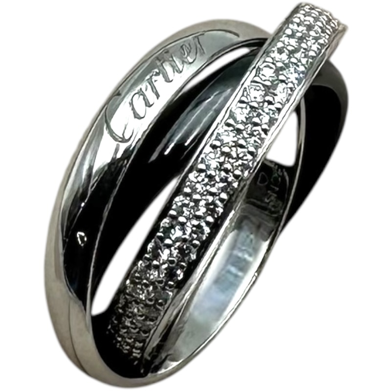 カルティエ Cartier トリニティリングSM ホワイトゴールド 750/ダイヤモンド ジュエリー【中古】