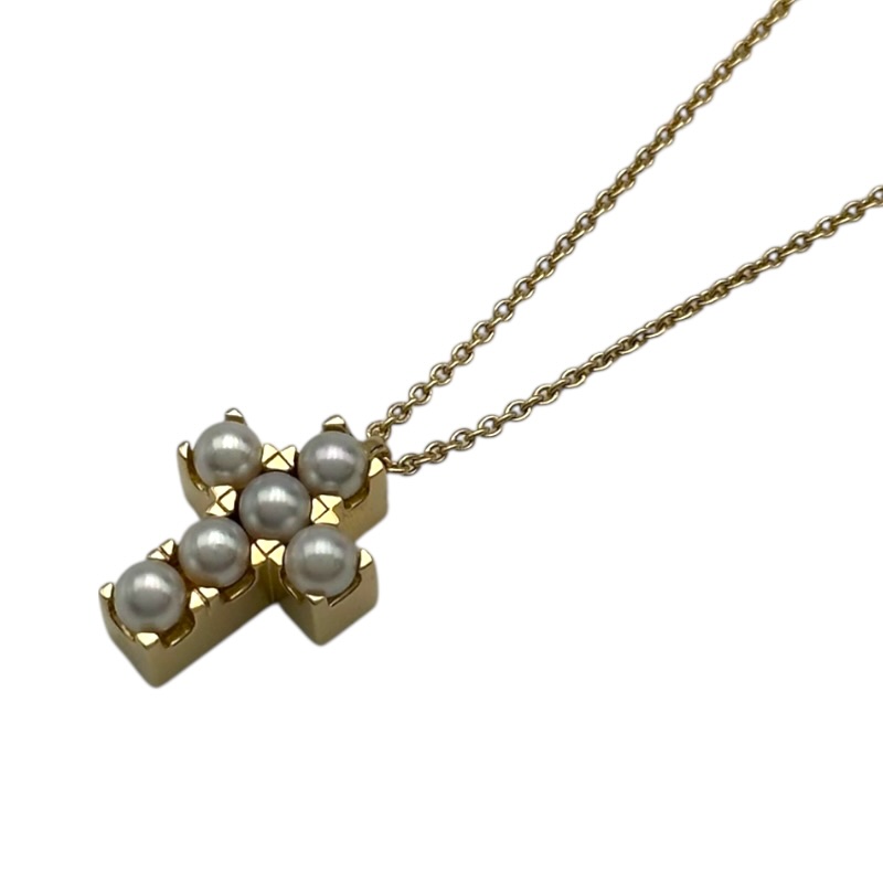 ミキモト MIKIMOTO リバーシブルネックレス ゴールド K18/ダイヤモンド/パール ジュエリー【中古】｜OKURA（おお蔵）店