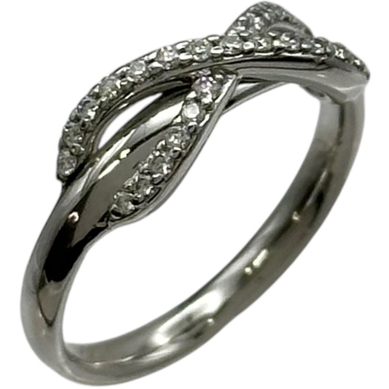 ティファニー TIFFANY＆CO インフィニティリング ホワイトゴールド Au750/ダイヤモンド ジュエリー【中古】｜OKURA（おお蔵）店