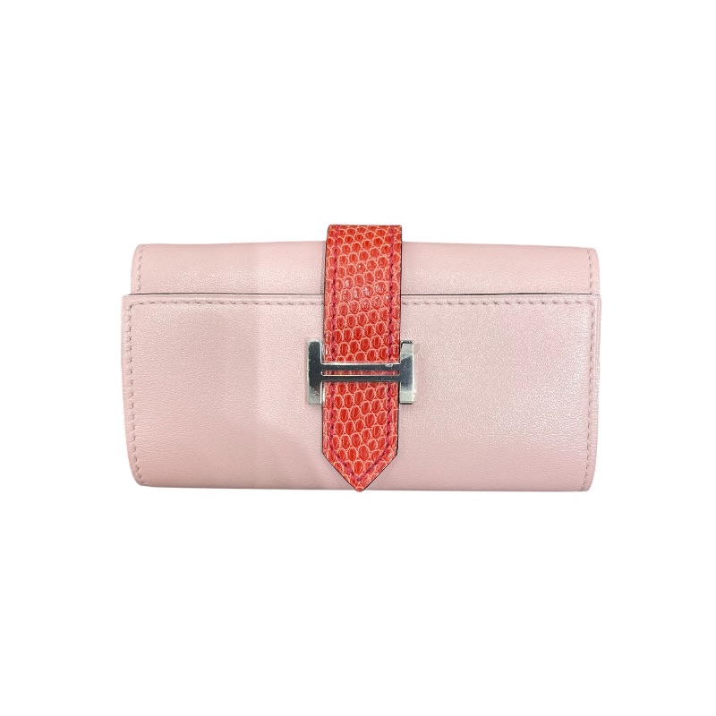 エルメス HERMES ベアンキーケース T刻 ローズサクラ/ブーゲンビリア タデラクト・リザード レディース キーケース【中古】｜OKURA（おお蔵）店