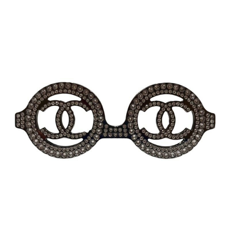 シャネル CHANEL ココマークサングラスブローチ シルバー メタル/ラインストーン アクセサリー【中古】