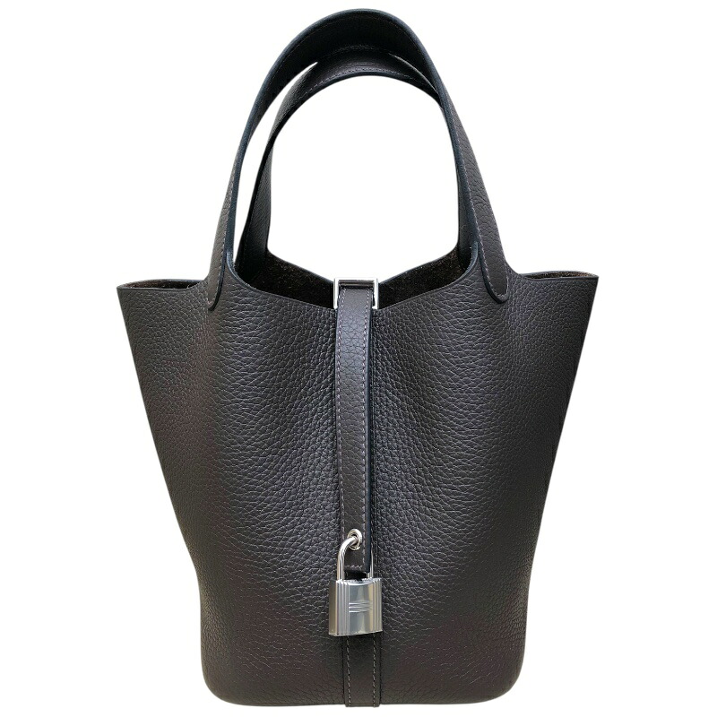 エルメス HERMES ピコタンロックPM K刻印 エベンヌ　シルバー金具 トリヨン レディース ハンドバッグ【中古】｜OKURA（おお蔵）店