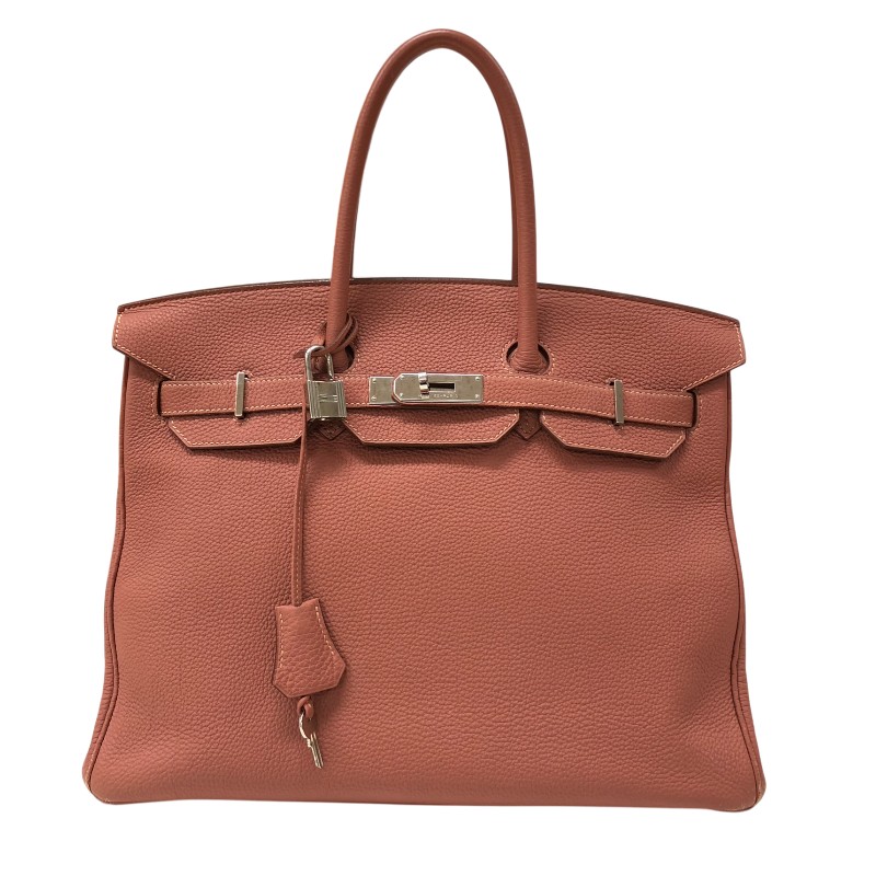 エルメス HERMES バーキン35 □Q刻 ローズティー シルバー金具 トリヨンクレマンス レディース ハンドバッグ【中古】