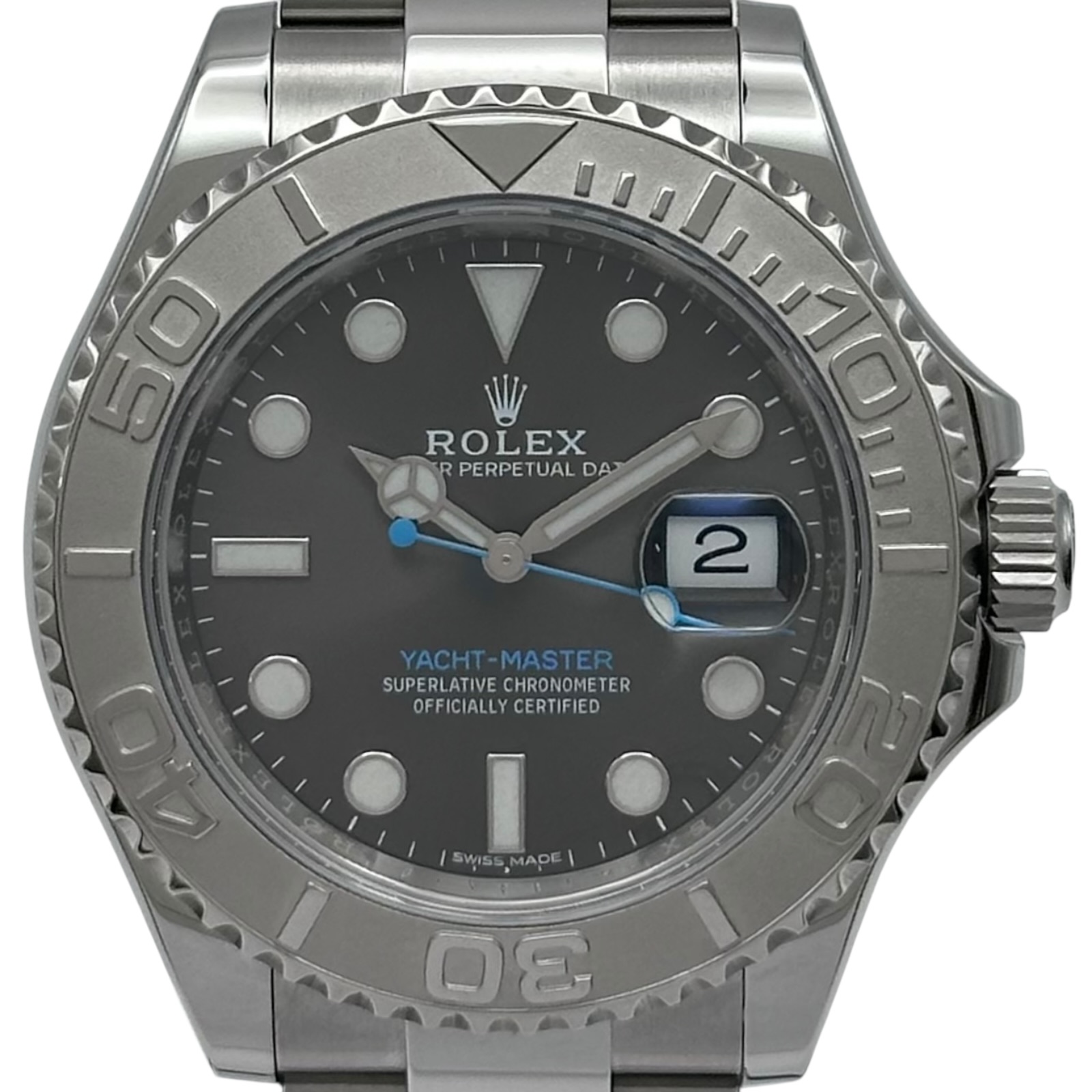 ロレックス ROLEX ヨットマスター40 116622 スレート プラチナ/ステンレススチール メンズ 腕時計【中古】