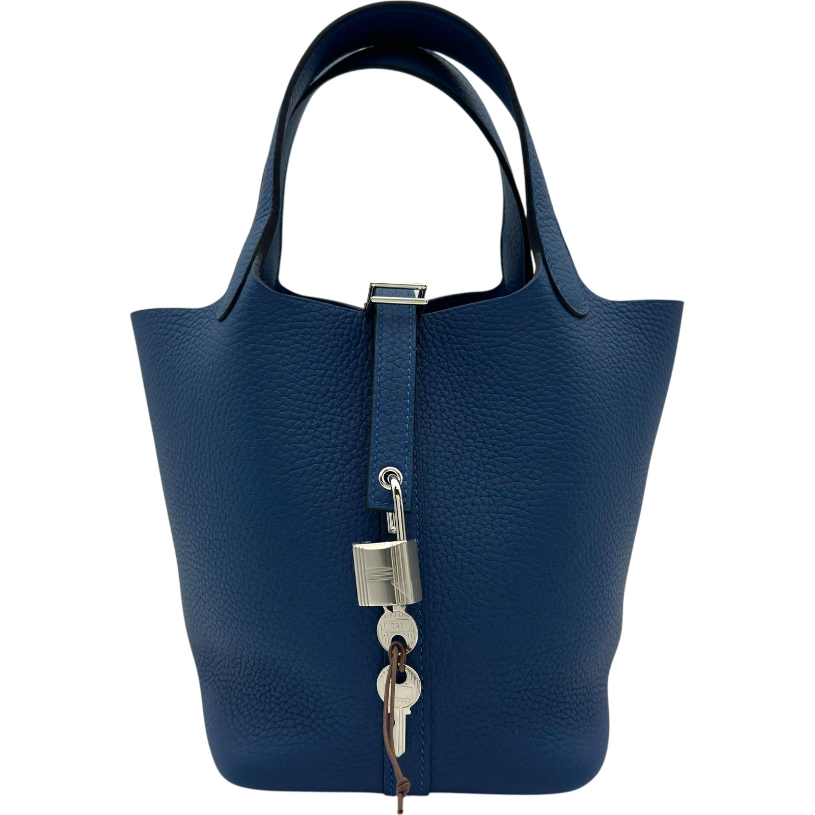 エルメス HERMES ピコタンロックPM K刻 ブルータイ シルバー金具 トリヨン レディース ハンドバッグ【中古】|OKURA(おお蔵)店