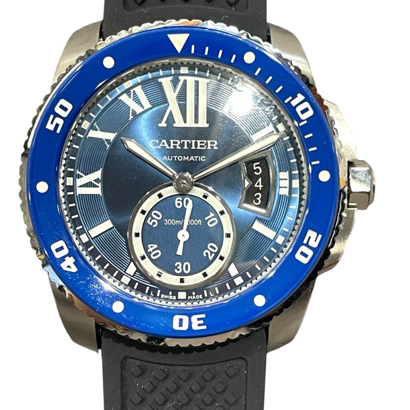 カルティエ Cartier カリブル ドゥ カルティエ ダイバー WSCA0010 ブルー ステンレススチール メンズ 腕時計【中古】