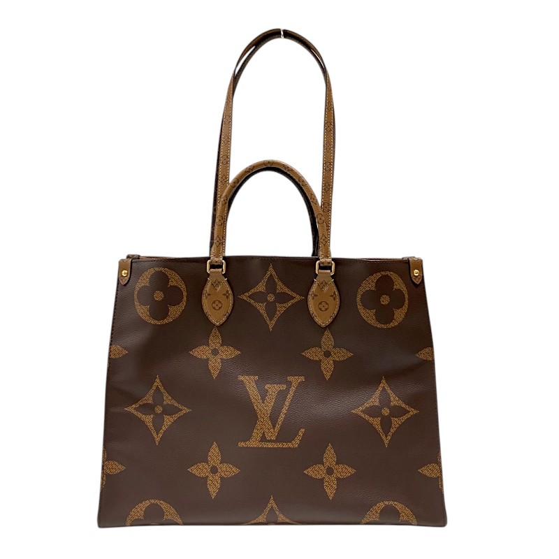 ルイ・ヴィトン LOUIS VUITTON オンザゴーGM M44576 モノグラム ジャイアント・リバース レディース トートバッグ ショルダーバッグ【中古】