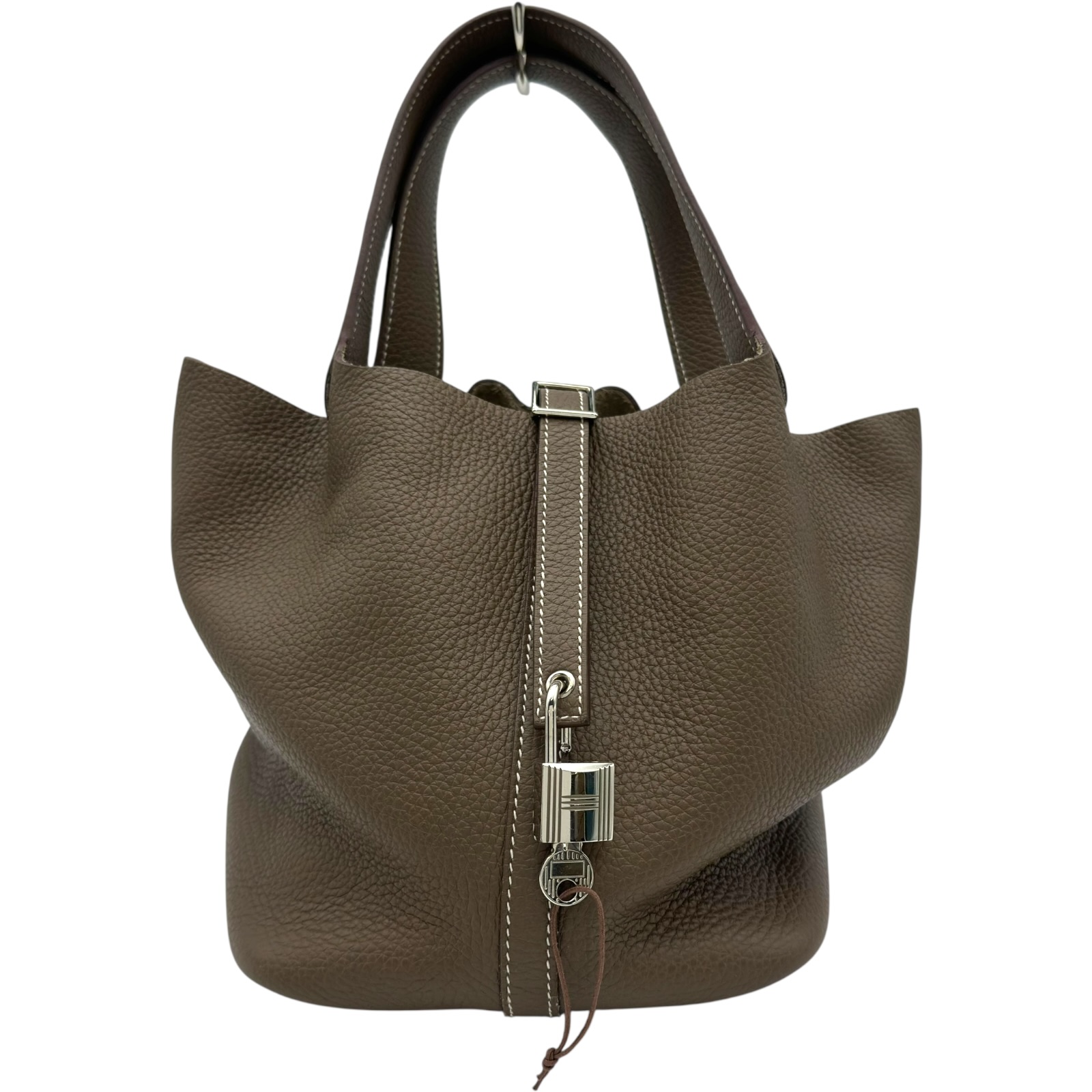 エルメス HERMES ピコタンロックMM U刻 エトゥープ シルバー金具 トリヨン レディース ハンドバッグ【中古】 244,800円