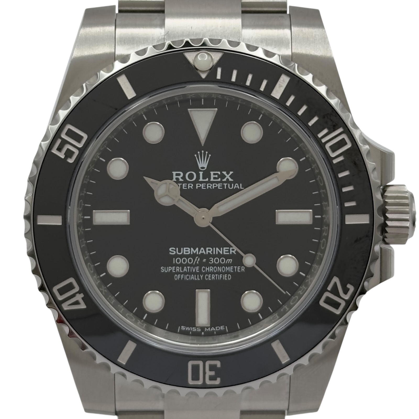 ロレックス ROLEX サブマリーナ ノンデイト 114060 ブラック ステンレススチール メンズ 腕時計【中古】