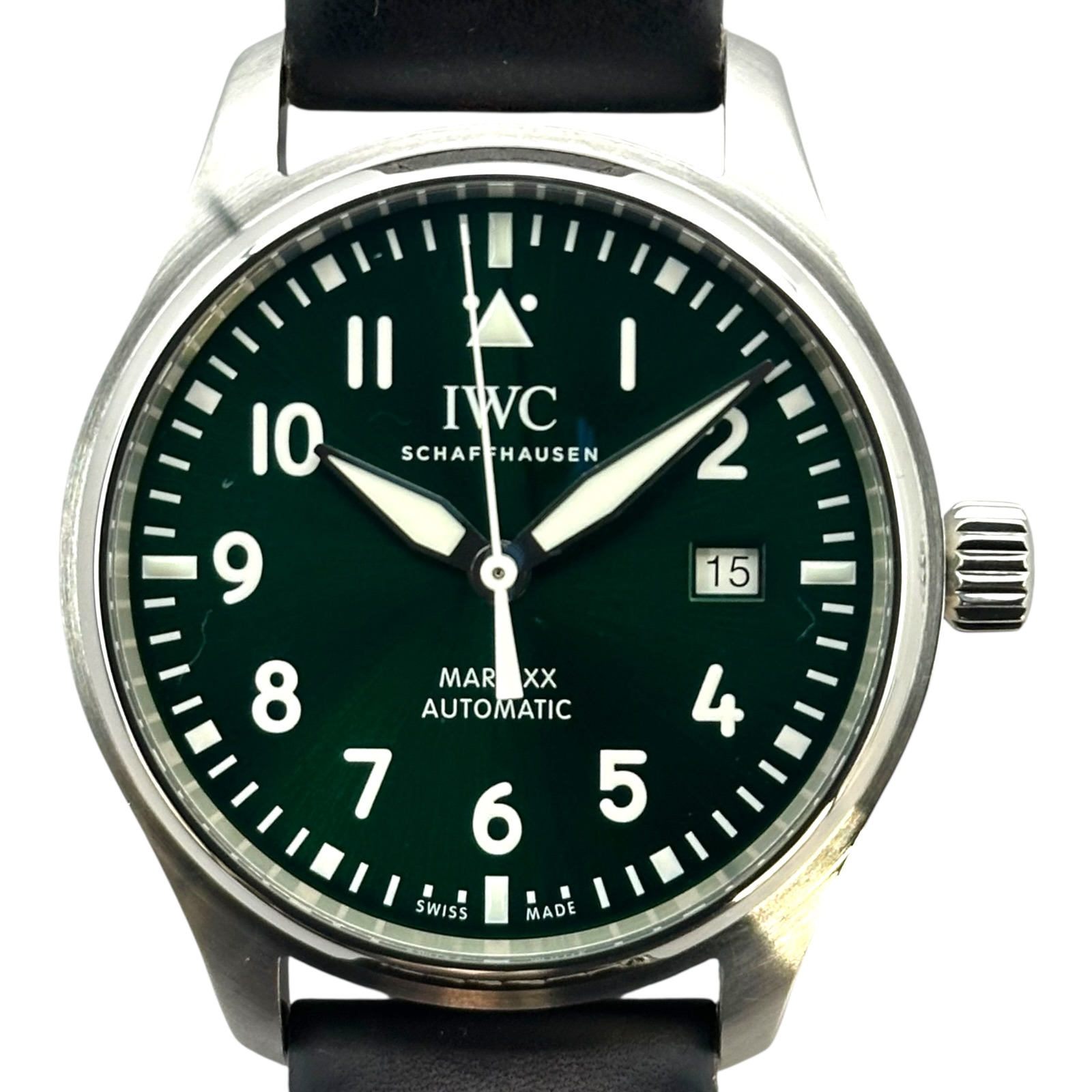 インターナショナルウォッチカンパニー IWC パイロットウォッチ マーク20 IW328205 グリーン ステンレススチール 自動巻き メンズ 腕時計【中古】