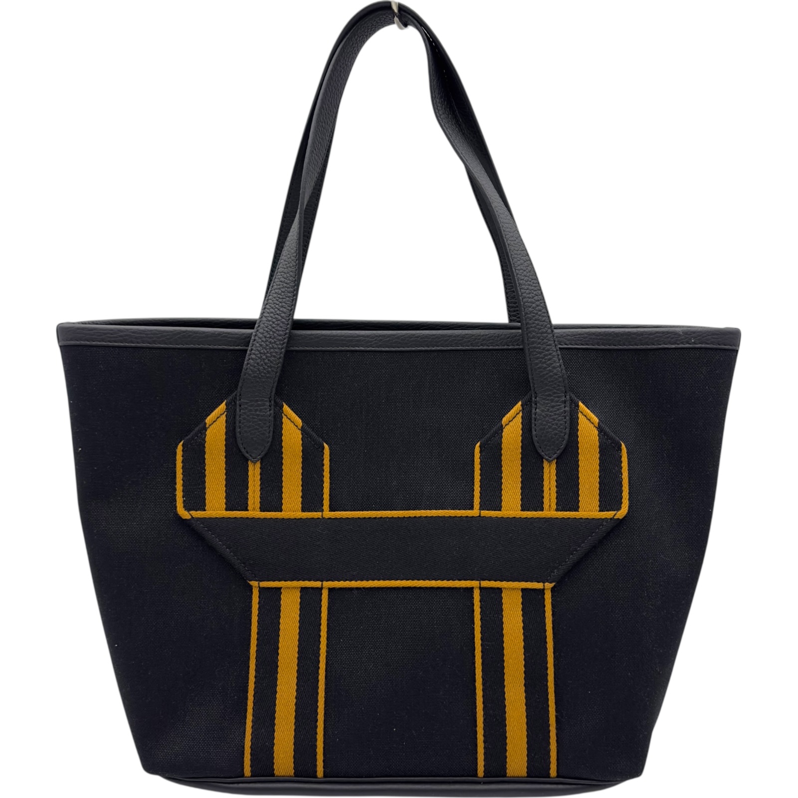 エルメス HERMES ピュールサングル W刻 ブラック シルバー金具 トワル レディース トートバッグ【中古】