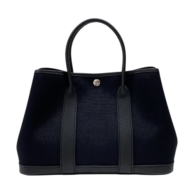 エルメス HERMES ガーデンパーティTPM B刻 ブラック トワル ネゴンダ レディース トートバッグ【中古】｜OKURA（おお蔵）店