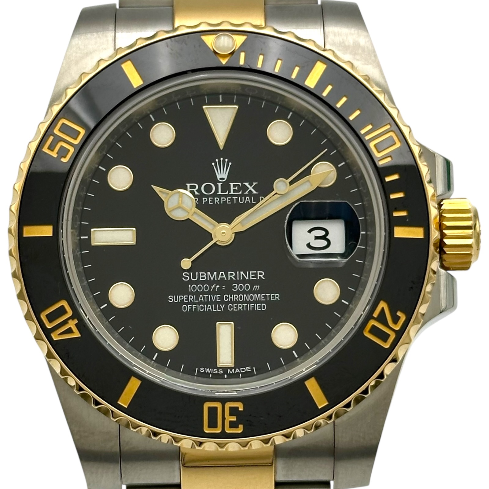ロレックス ROLEX サブマリーナ 116613LN ブラック ゴールド/ステンレススチール 自動巻き メンズ 腕時計【中古】