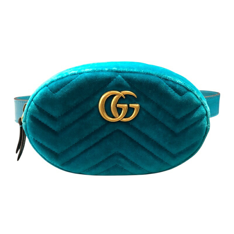 【6/1～ 最大限度30,000円OFFクーポン券！】グッチ GUCCI GGマーモント 三尺帯御徒面子 476434 緑であること 天鵞絨 レディース 酉の方角御徒面子【中古】