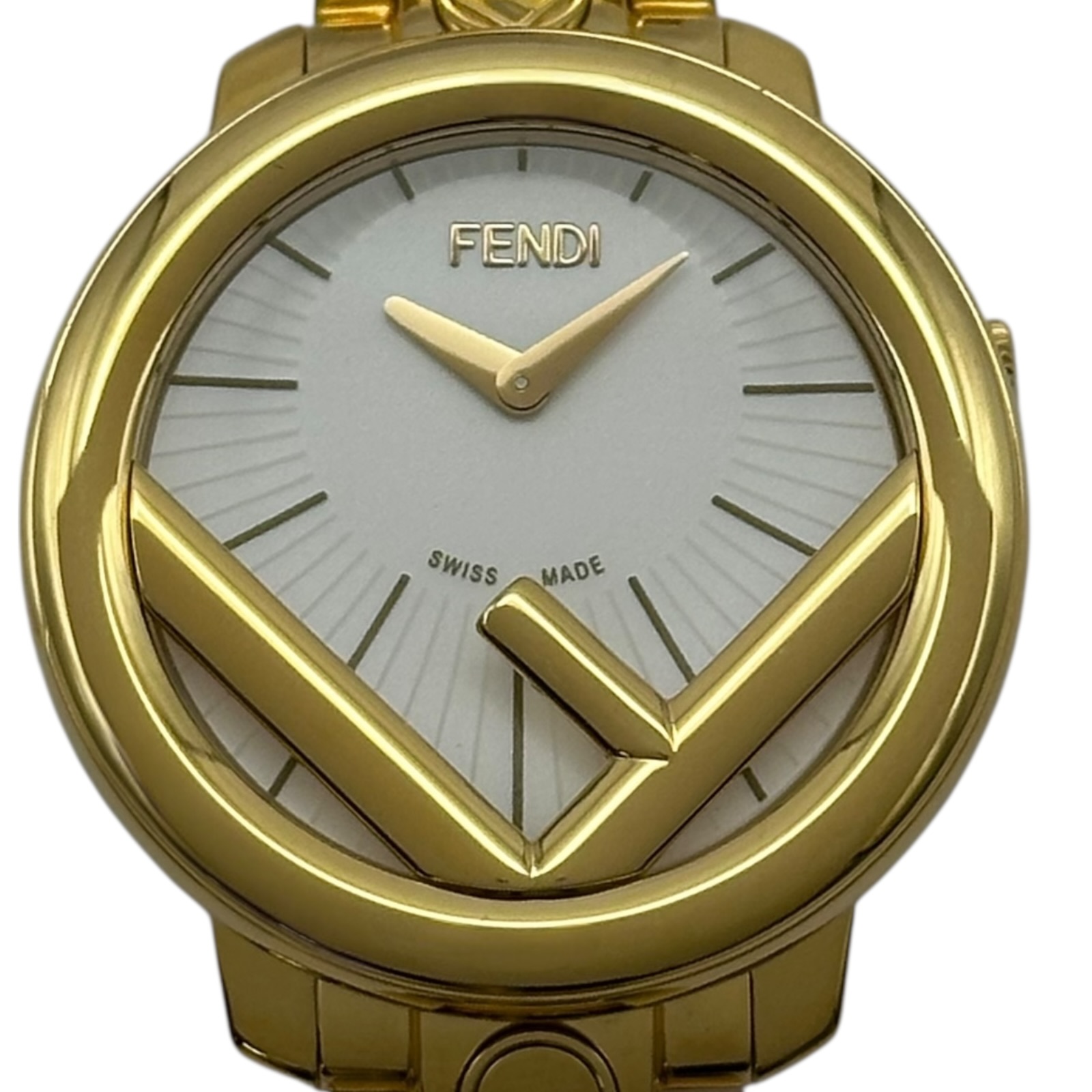 【6/1～ 最大限度30,000円OFF引き換え証！】フェンディ FENDI ラナウェイ 71000S 白いこと ゴールドプレーテッド 石英 レディース ウォッチ【中古】