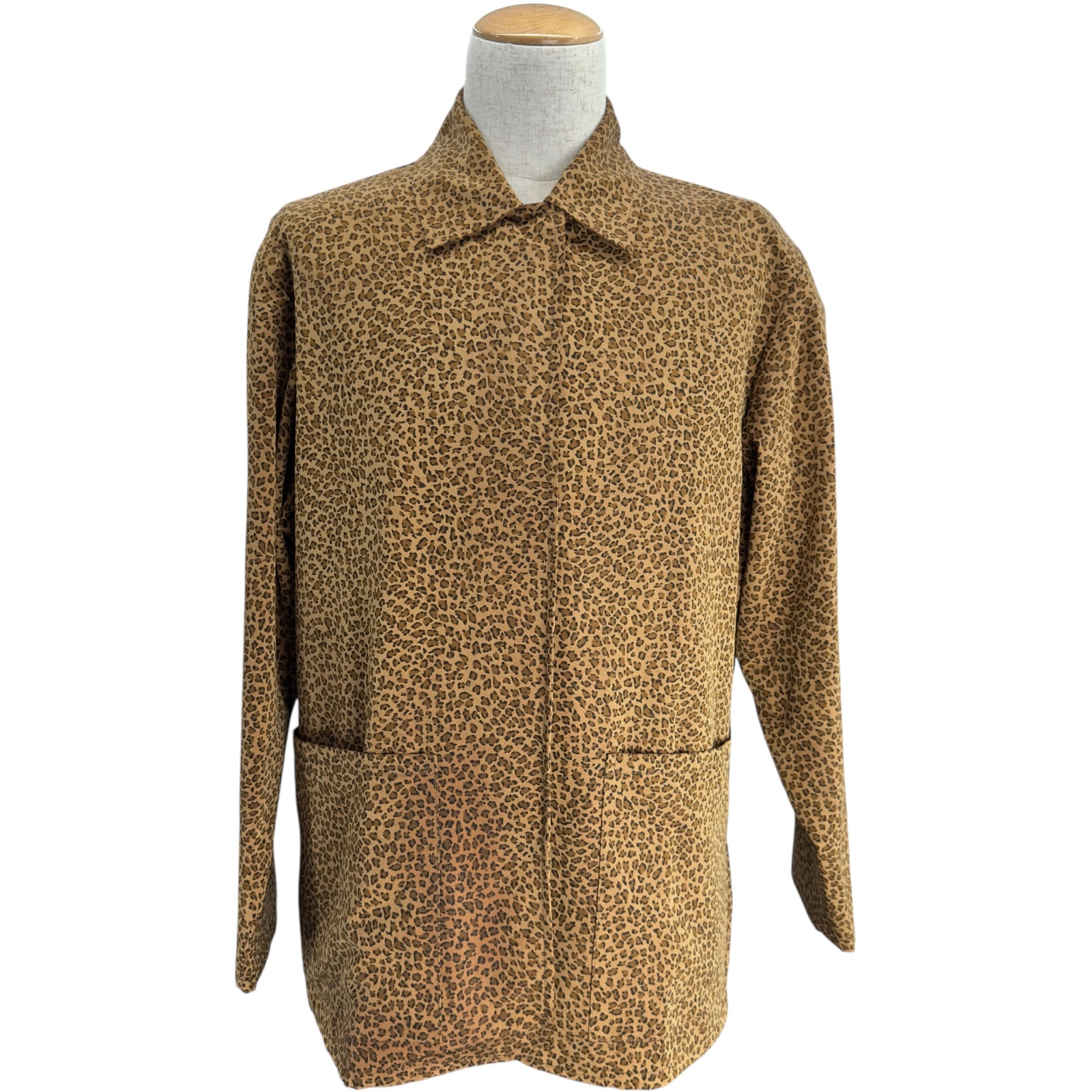ボッテガ・ヴェネタ BOTTEGA VENETA レオパード総柄 長袖シャツ ブラウン コットン メンズ 長袖シャツ【中古】