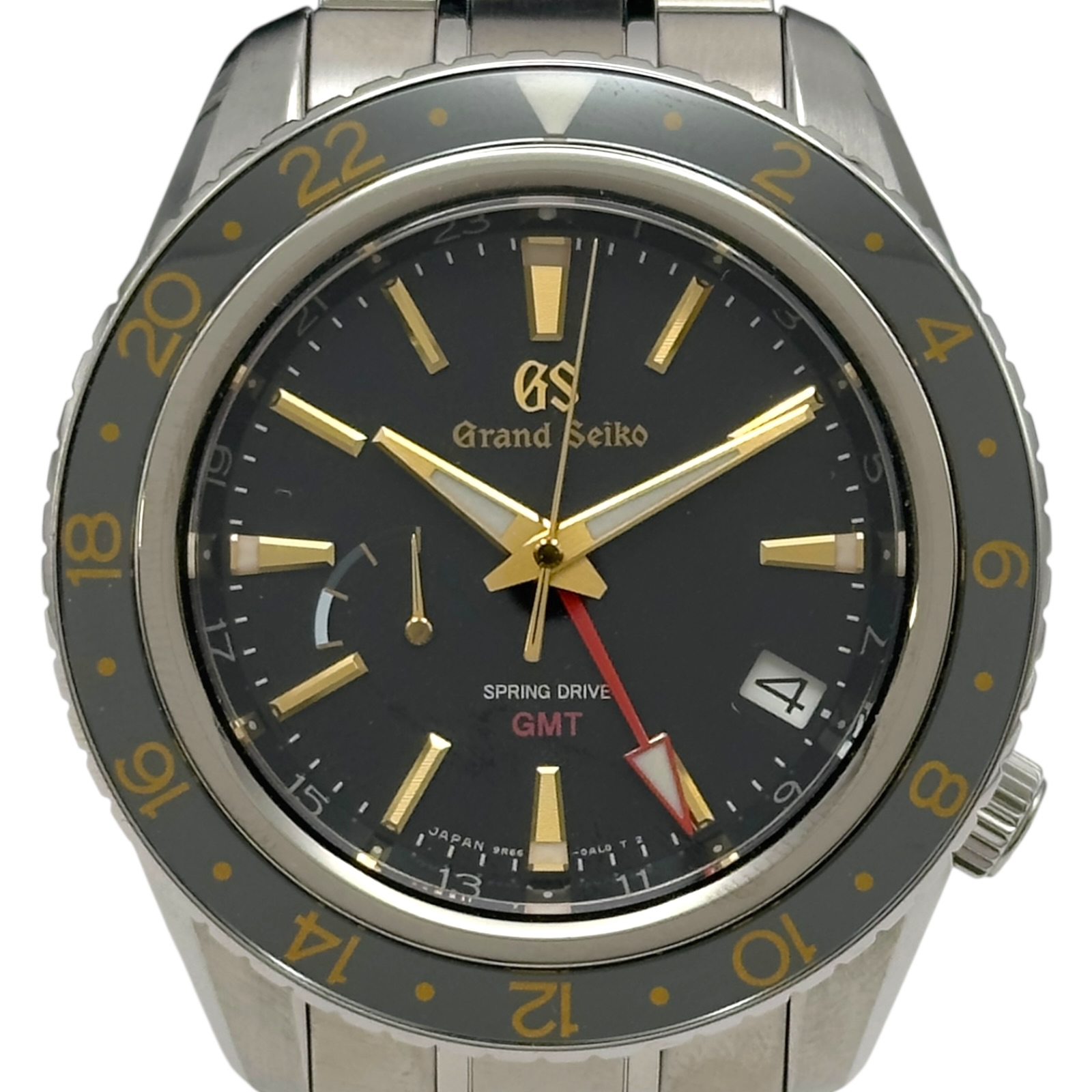 グランドセイコー Grand Seiko スポーツコレクション スプリングドライブ GMT SBGE215(9R66-0AF) ブラック チタン 自動巻き メンズ 腕時計【中古】
