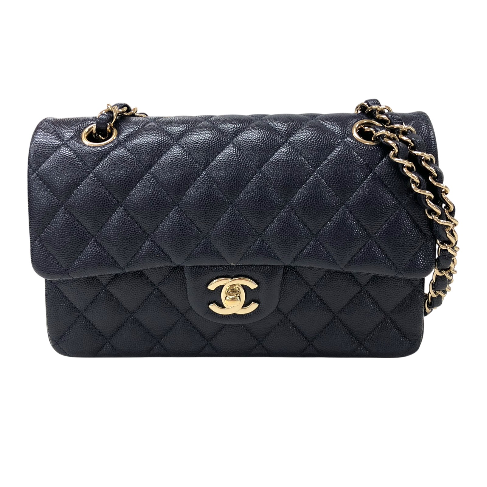 シャネル CHANEL マトラッセ23 A01113 ネイビー キャビアスキン レディース ショルダーバッグ【中古】