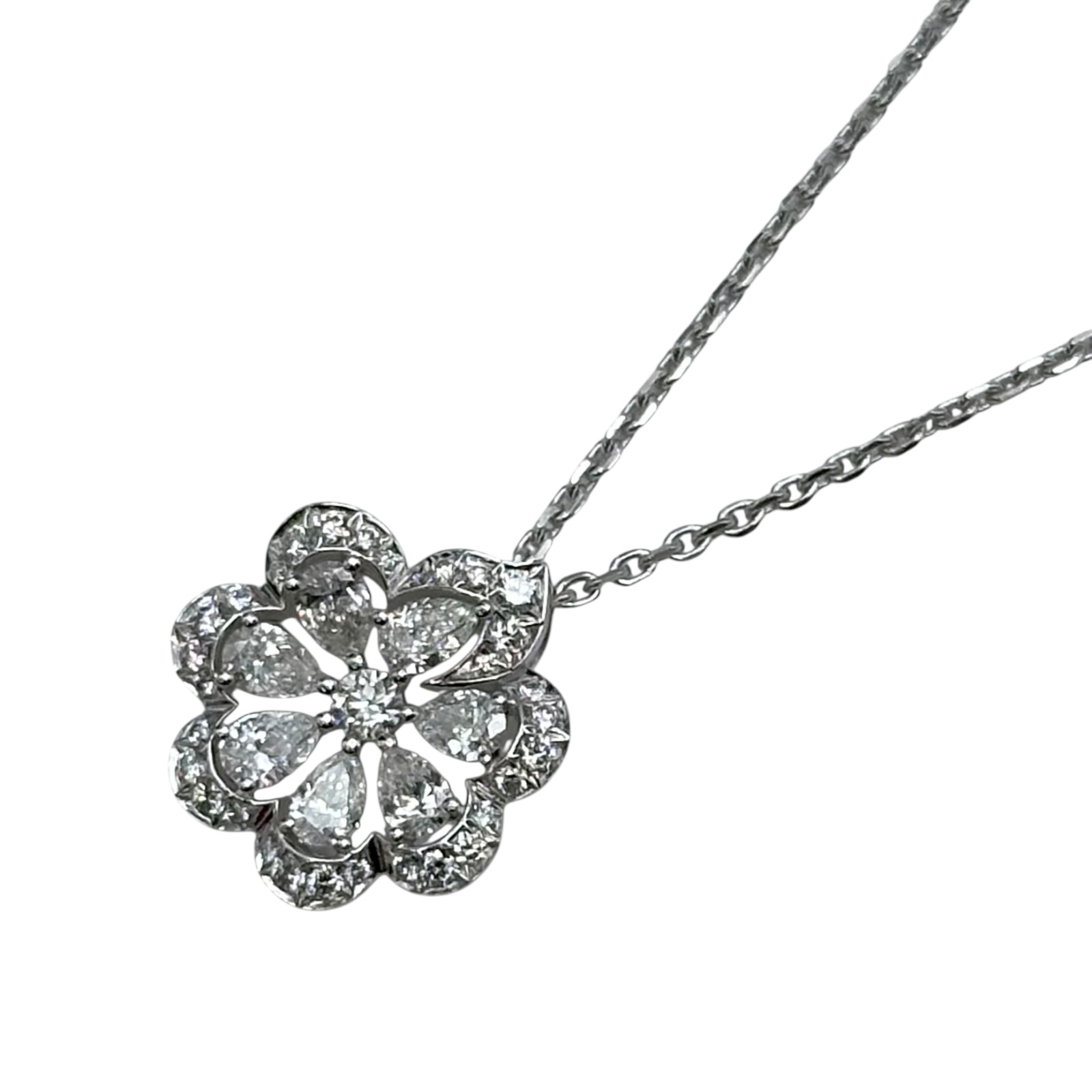 ショパール Chopard レースミニフルフルプレシャスネックレス ホワイトゴールド Au750 ジュエリー【中古】｜OKURA（おお蔵）店