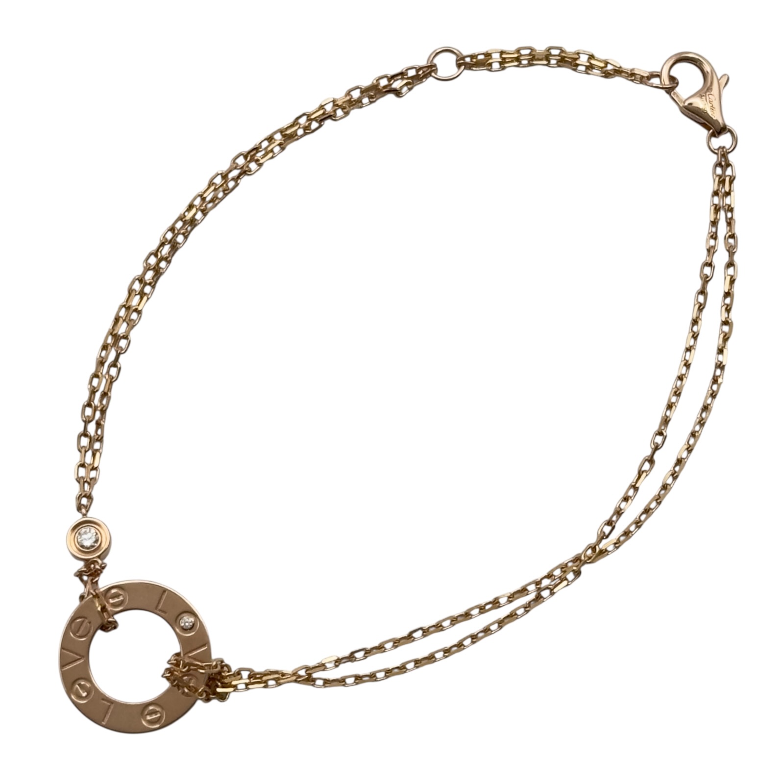 カルティエ Cartier ラブサークルダイヤブレスレット ピンクゴールド Au750 ジュエリー【中古】