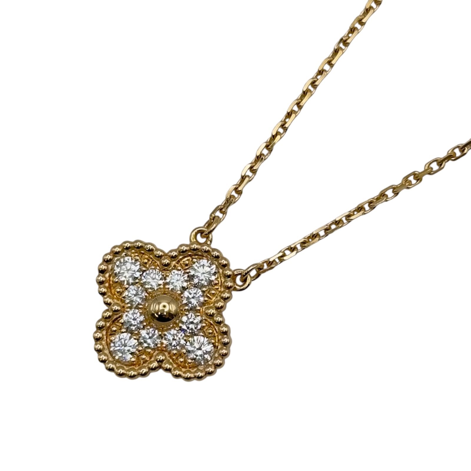 ヴァンクリーフ＆アーペル Van Cleef & Arpels ヴィンテージアルハンブラダイヤネックレス ゴールド Au750 ジュエリー【中古】