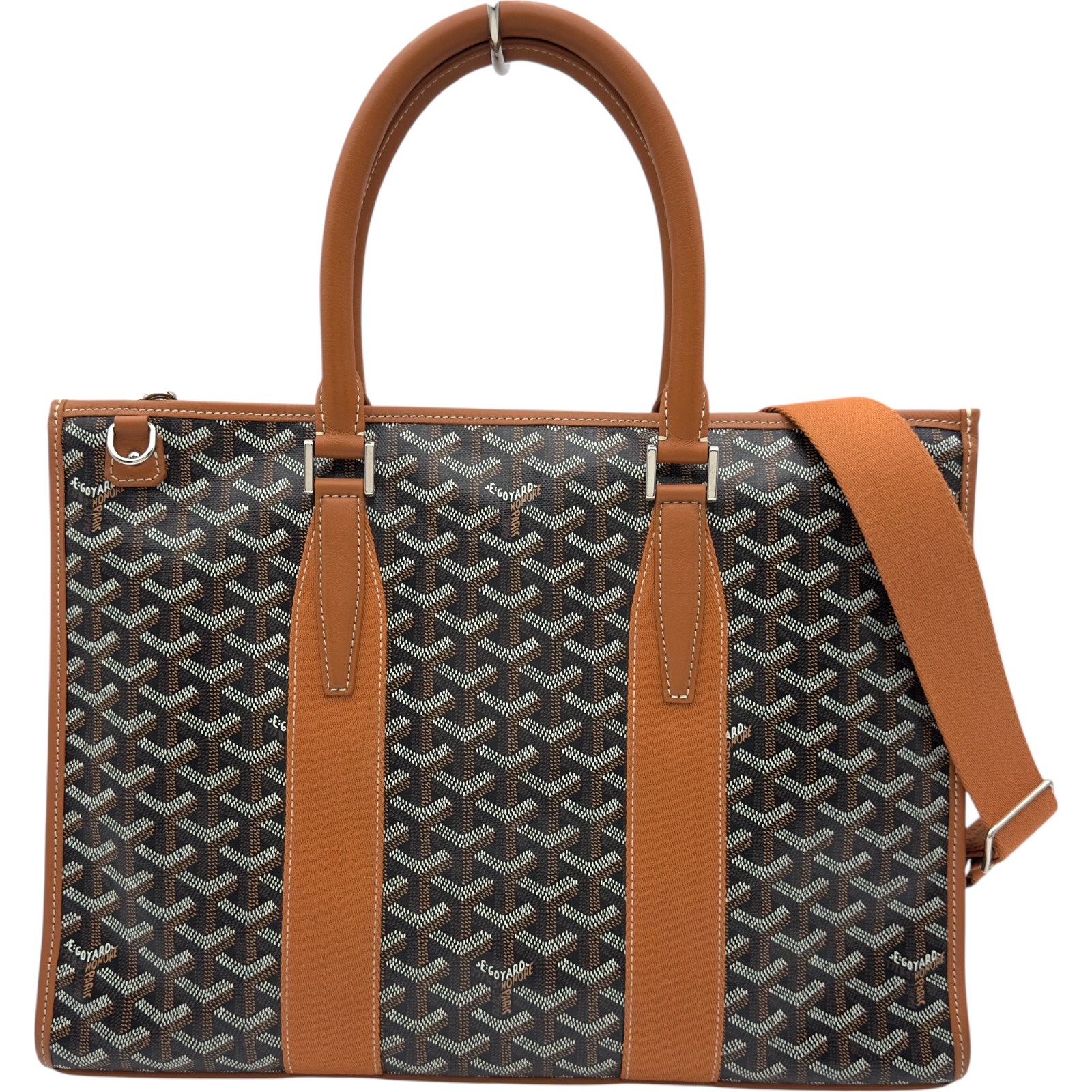 ゴヤール GOYARD モルヴァン ドキュメントケース ブラック/タン ゴヤールディンキャンバス/レザー メンズ ショルダーバッグ【中古】