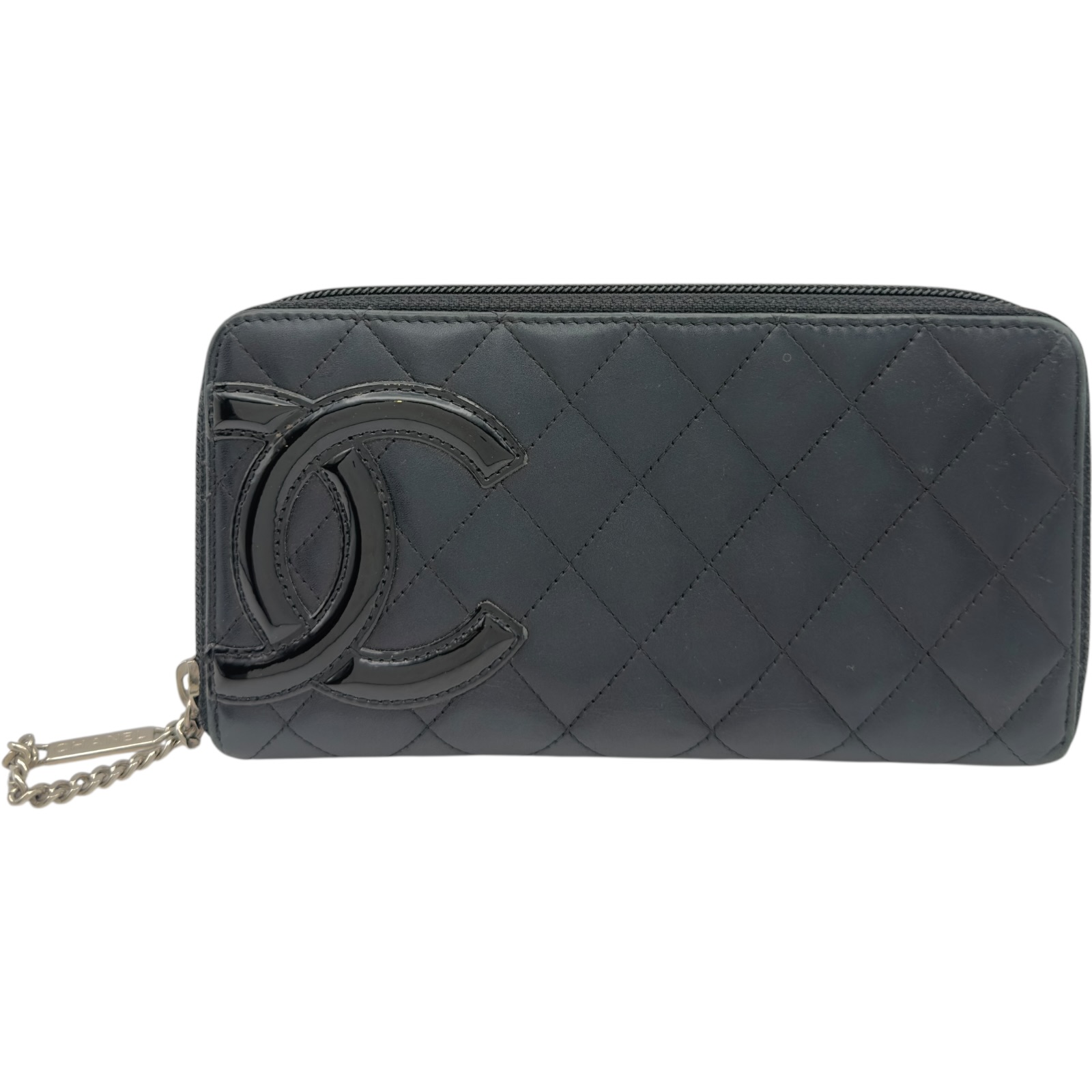 シャネル CHANEL カンボン ロング ジップウォレット A50078 15番台 黒いこと なめし革 レディース 長紙入れ【中古】