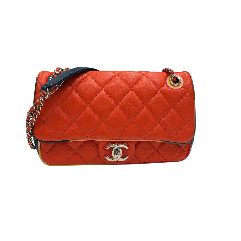 シャネル CHANEL マトラッセスモールフラップバッグ マルチカラーシルバー金具 ラム レディース ショルダーバッグ【中古】