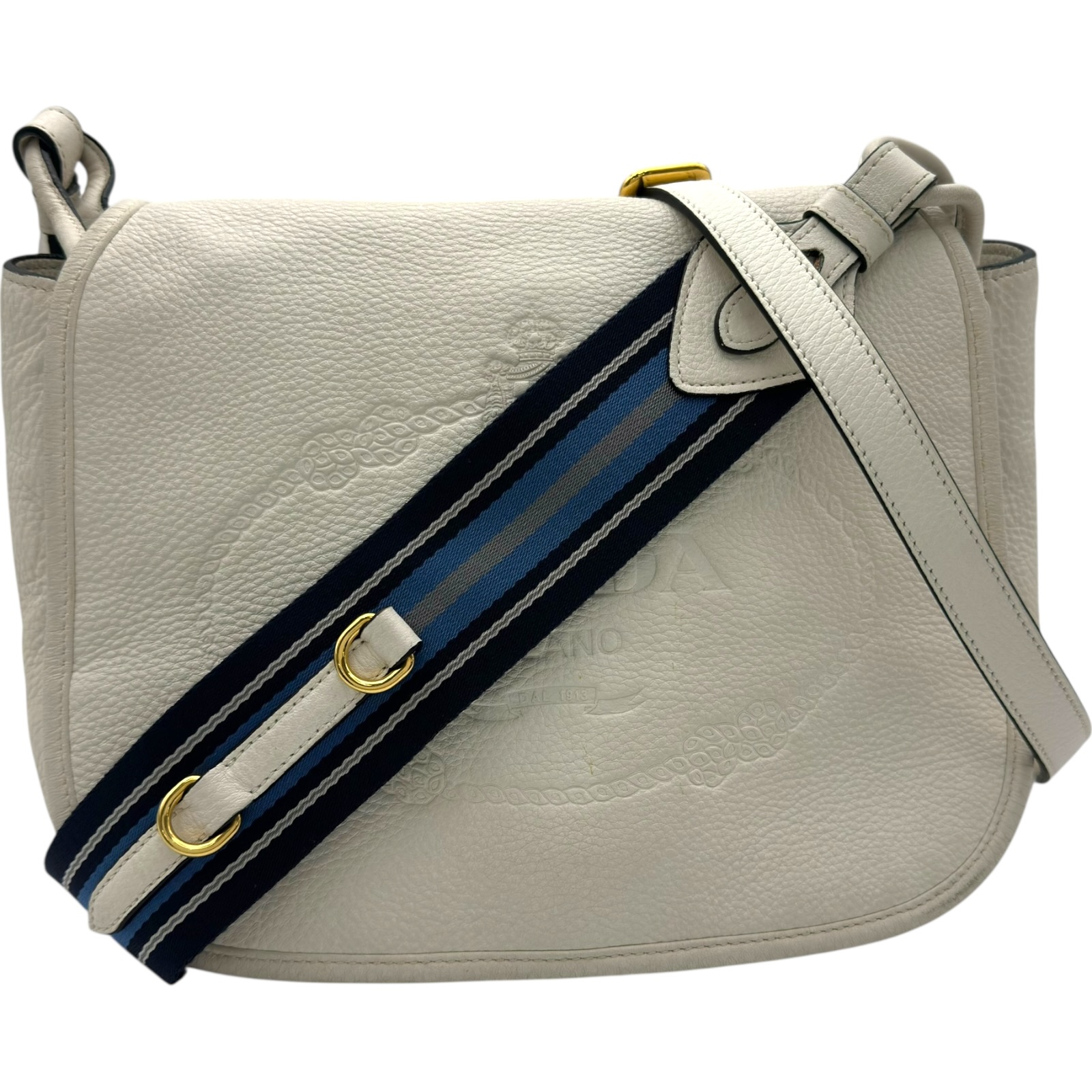 プラダ PRADA ショルダーバッグ 1BD109 ホワイト ゴールド金具 レザー レディース ショルダーバッグ【中古】