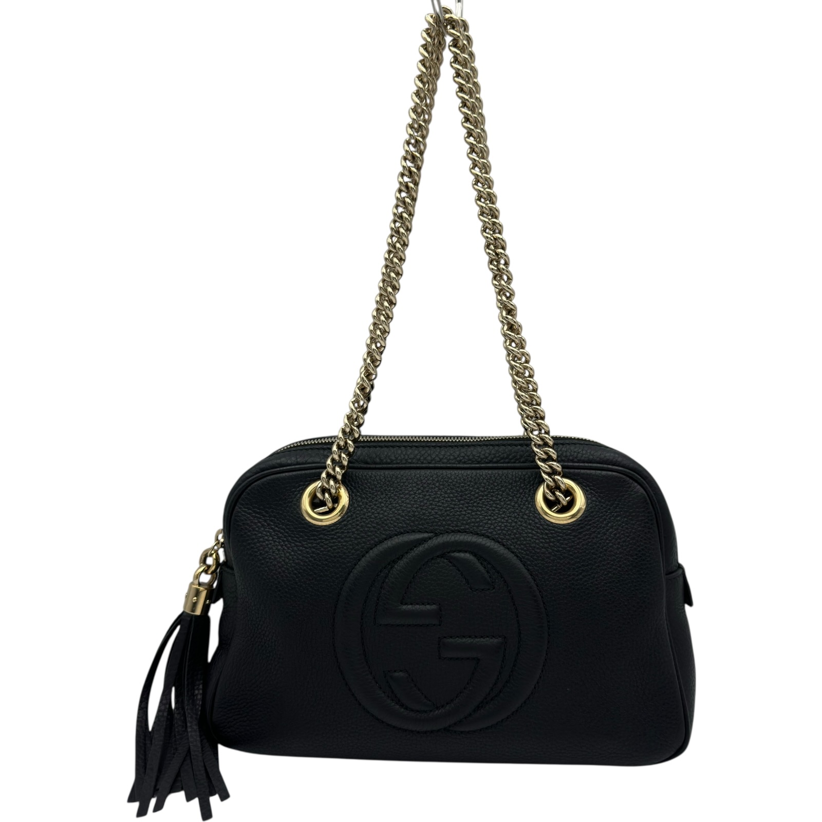 グッチ GUCCI ソーホー チェーンハンドバッグ 308983 ブラック レザー レディース ハンドバッグ【中古】