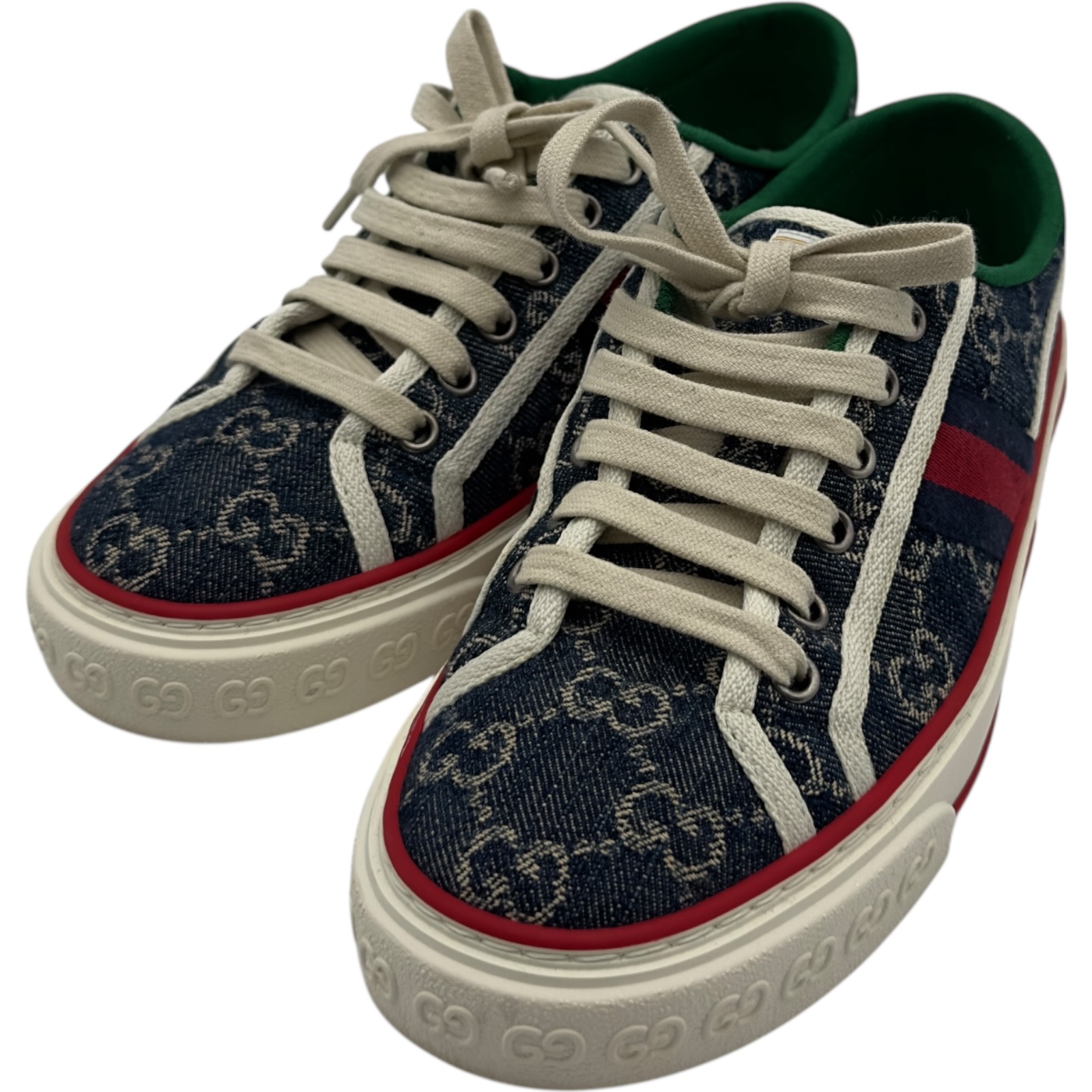 グッチ GUCCI TENNIS 1977 GG帆布スニーカー 米国海軍 帆布 レディース スニーカー【中古】