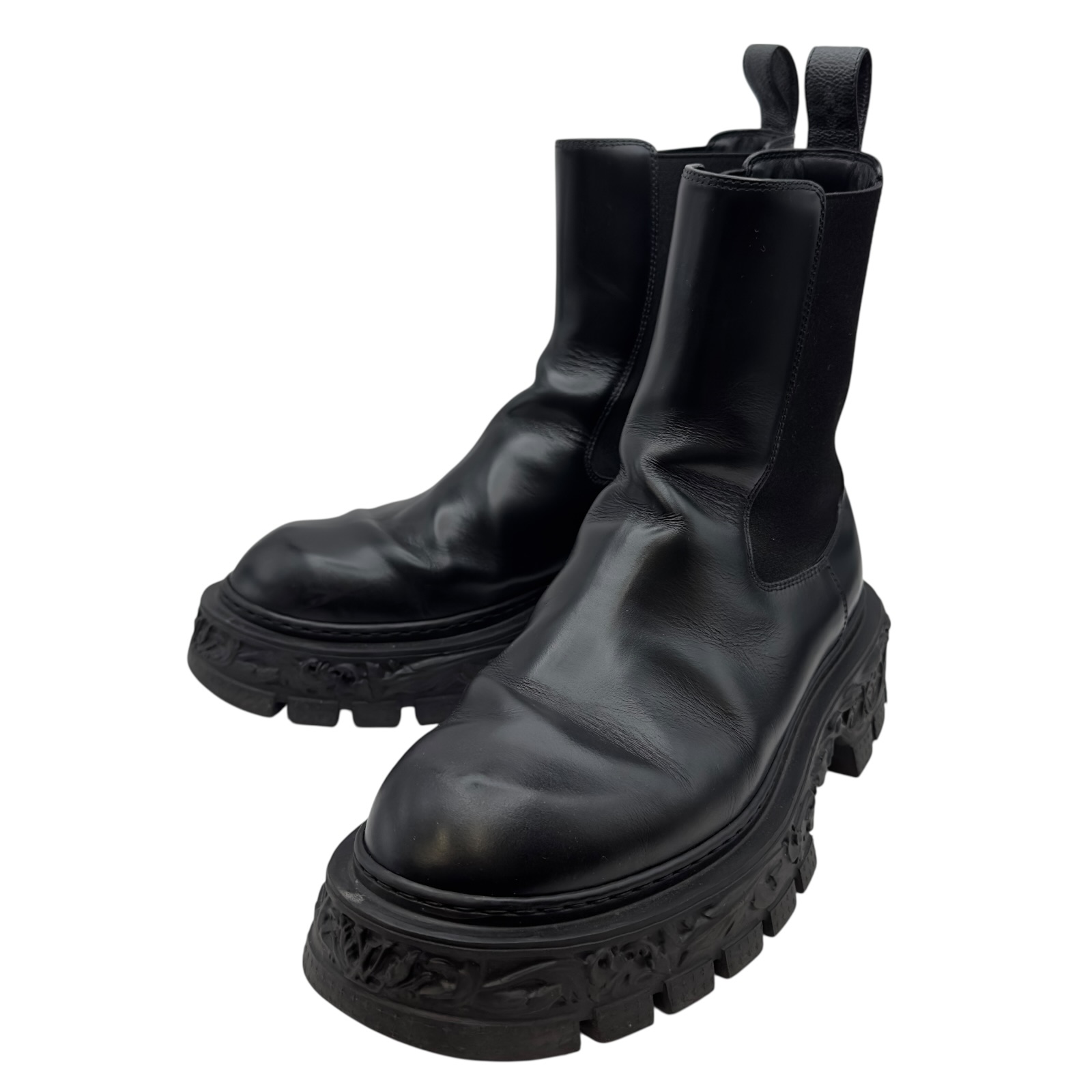 ルイ・ヴィトン LOUIS VUITTON LVバロックライン サイド ゴアブーツ ブラック レザー メンズ ブーツ【中古】