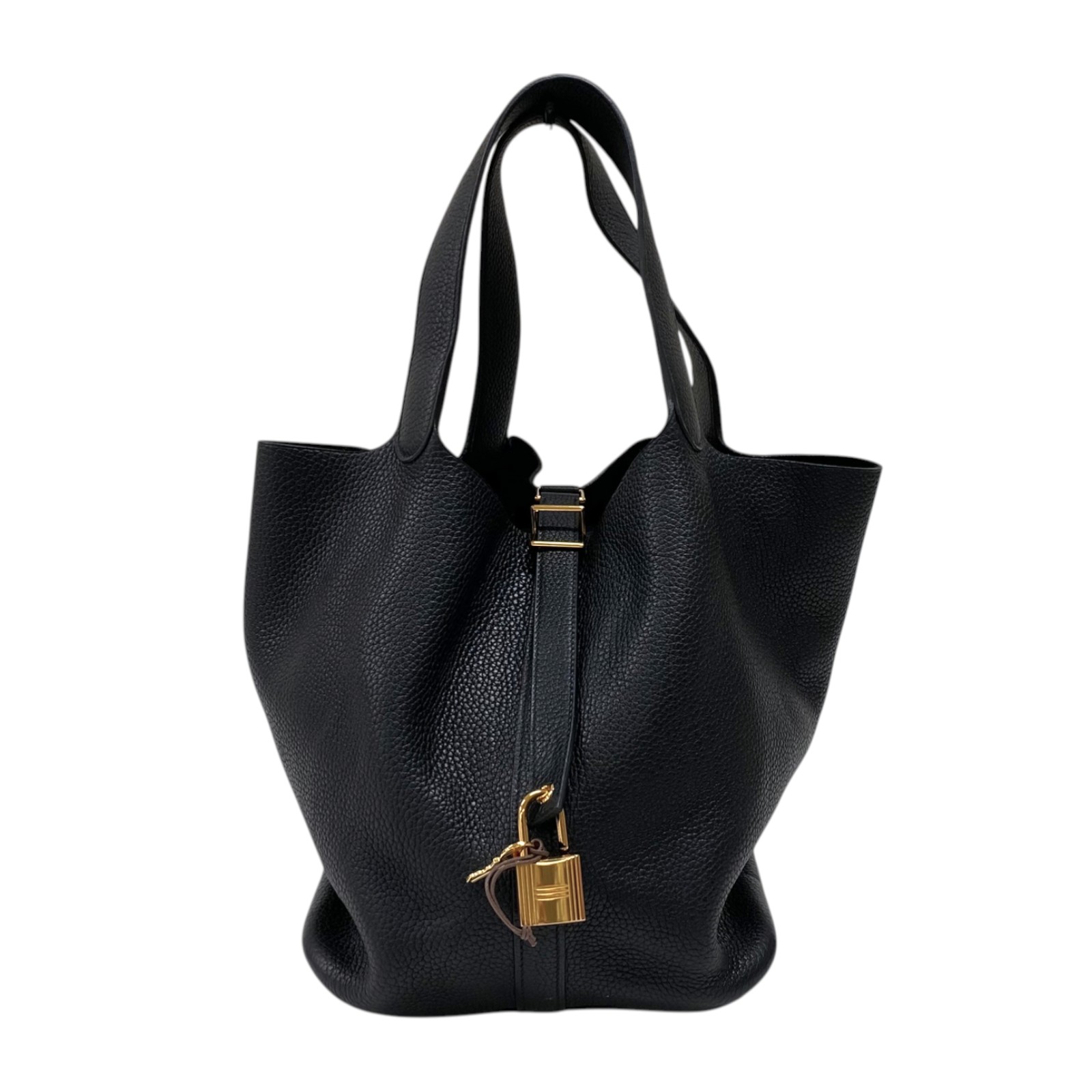 エルメス HERMES ピコタンロックGM C刻 ブラック ゴールド金具 トリヨンクレマンス レディース ハンドバッグ【中古】