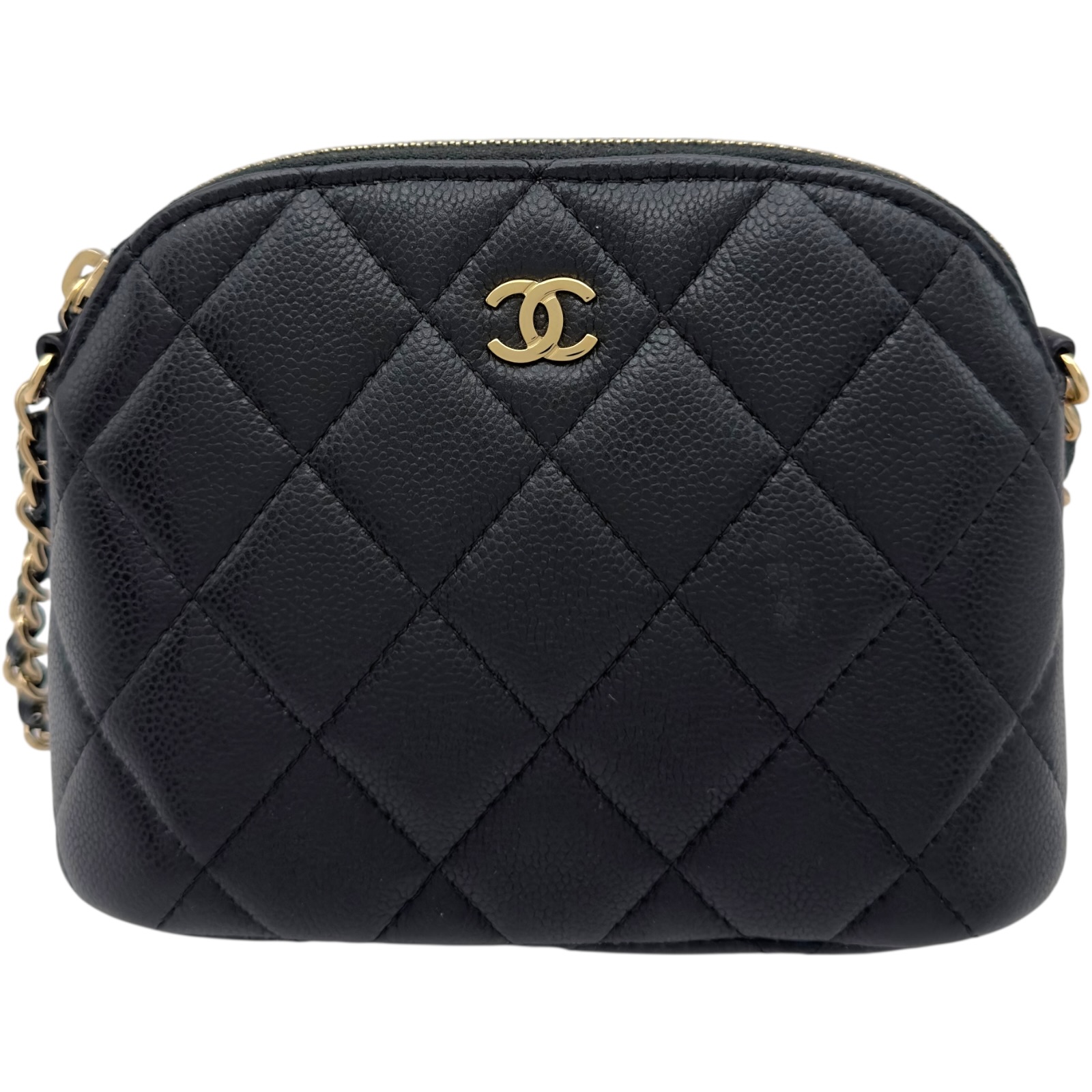 【6/1～ 最大限度30,000円OFF引き換え証！】シャネル CHANEL マトラッセ ミニチェーンポーチ AP4000 黒いこと ゴールド金具 キャビアひと肌 レディース 合切袋【中古】