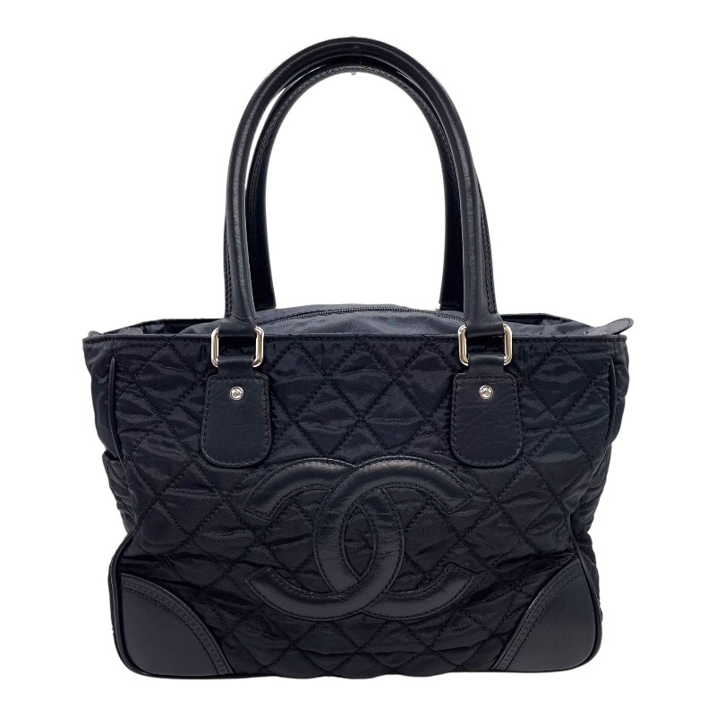 シャネル CHANEL パリニューヨークライン トートバッグ A33100 ブラック シルバー金具 ナイロン/レザー レディース トートバッグ【中古】