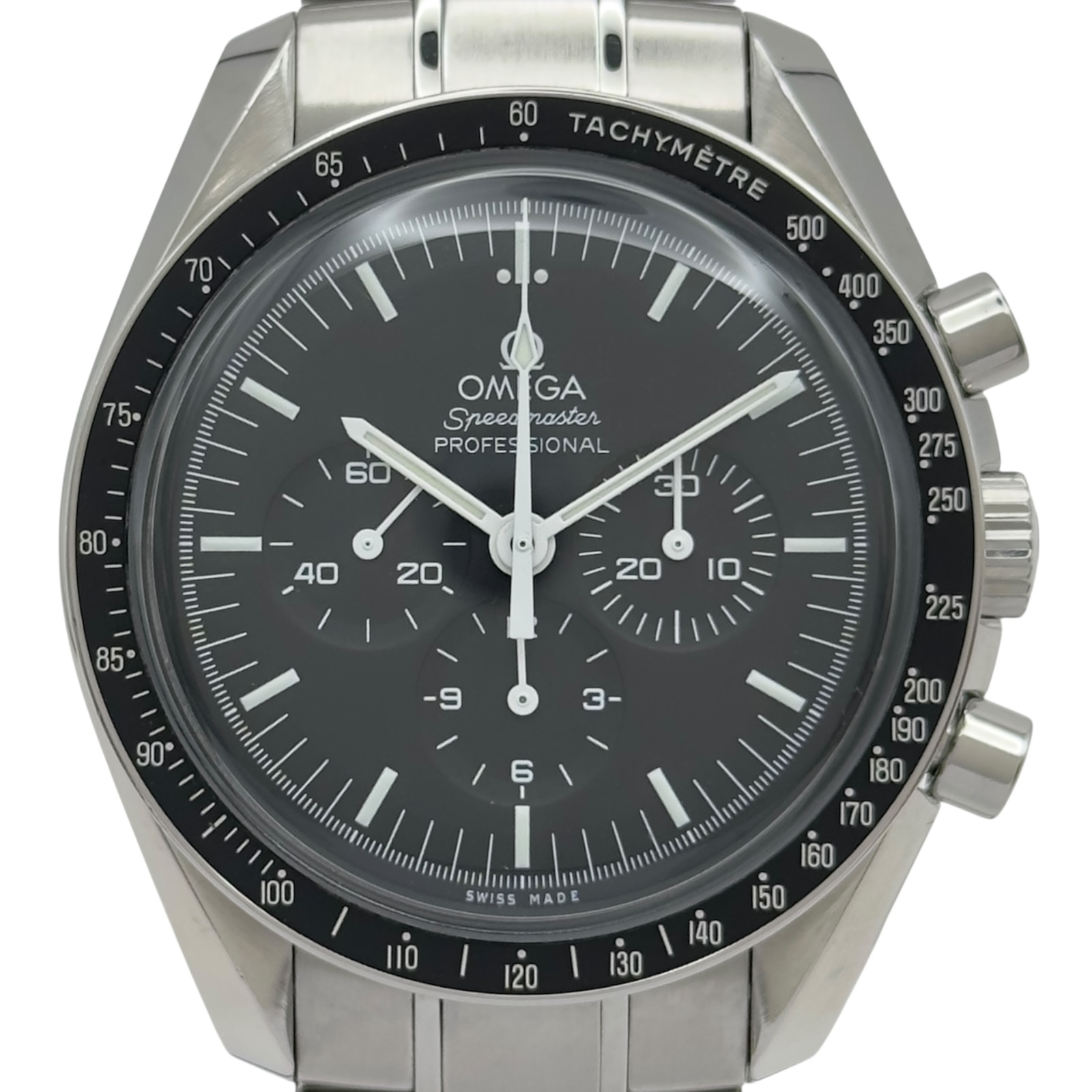 オメガ OMEGA スピードマスター ムーンウォッチ プロフェッショナル クロノグラフ 311.30.42.30.01.005 ブラック ステンレススチール 手巻き メンズ 腕時計【中古】