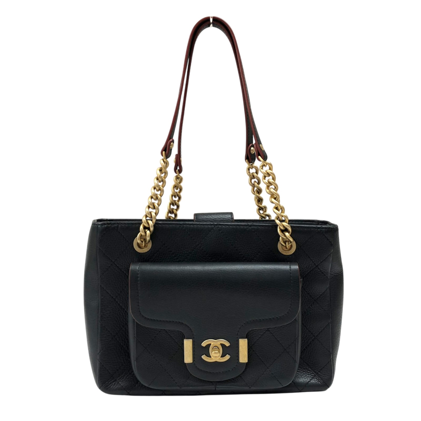 シャネル CHANEL マトラッセ チェーンハンドバッグ ブラック ゴールド金具 カーフ レディース ハンドバッグ【中古】|OKURA(おお蔵)店