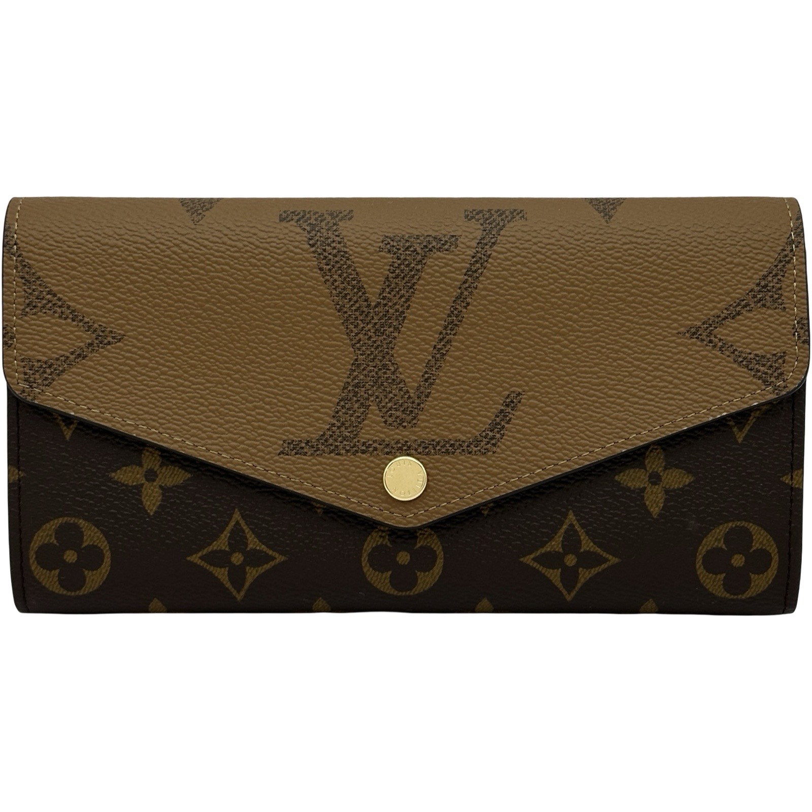 ルイ・ヴィトン LOUIS VUITTON ポルトフォイユ・サラ M80726 ブラウン モノグラム・ジャイアント・リバース レディース 長財布【中古】