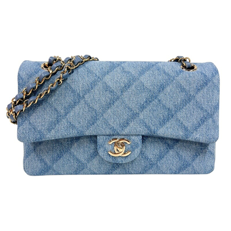 シャネル CHANEL デニムスモールフラップバッグ A01112 ブルー　ゴールド金具 デニム レディース ショルダーバッグ【中古】