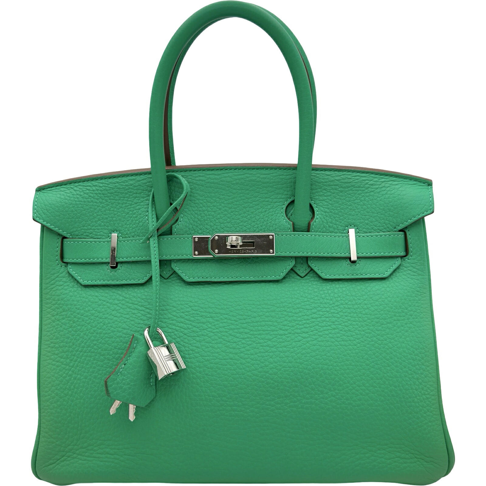 エルメス HERMES バーキン30 □P刻 ミント シルバー金具 トリヨンクレマンス レディース ハンドバッグ【中古】 714,000円