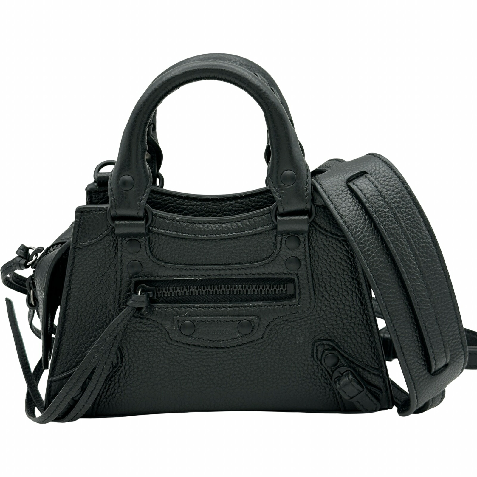 【6/1～ 最大限度30,000円OFFクーポン券！】バレンシアガ BALENCIAGA ネオ 古典派音楽 シティ ナノ 638527 黒いこと 黒いこと金具 なめし革 レディース ショルダーバッグ【中古】