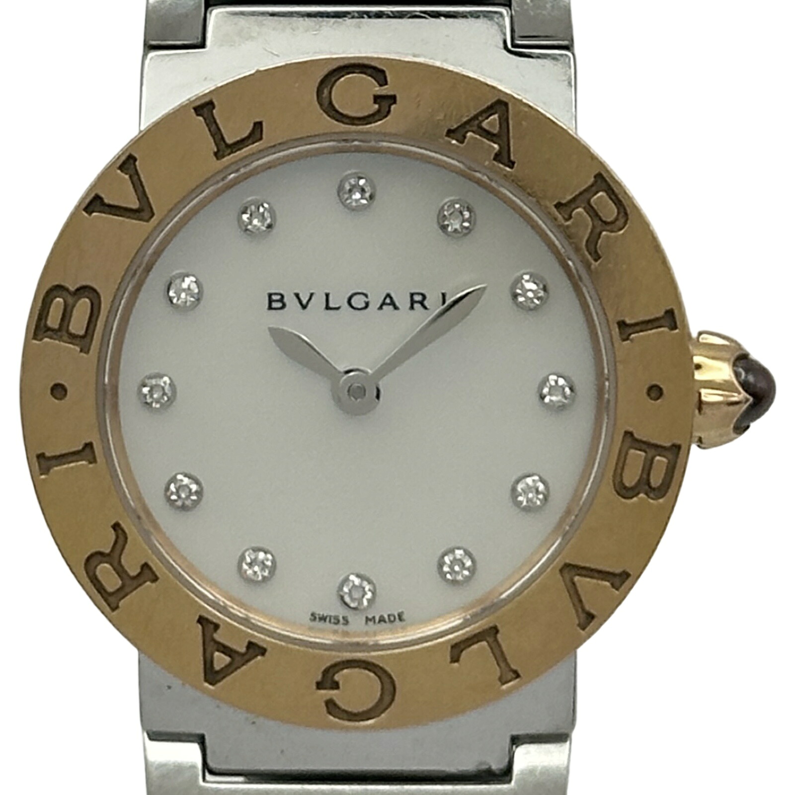 ブルガリ BVLGARI ブルガリブルガリ BBLP26SG ホワイトシェル ピンクゴールド/ステンレススチール クオーツ レディース 腕時計【中古】