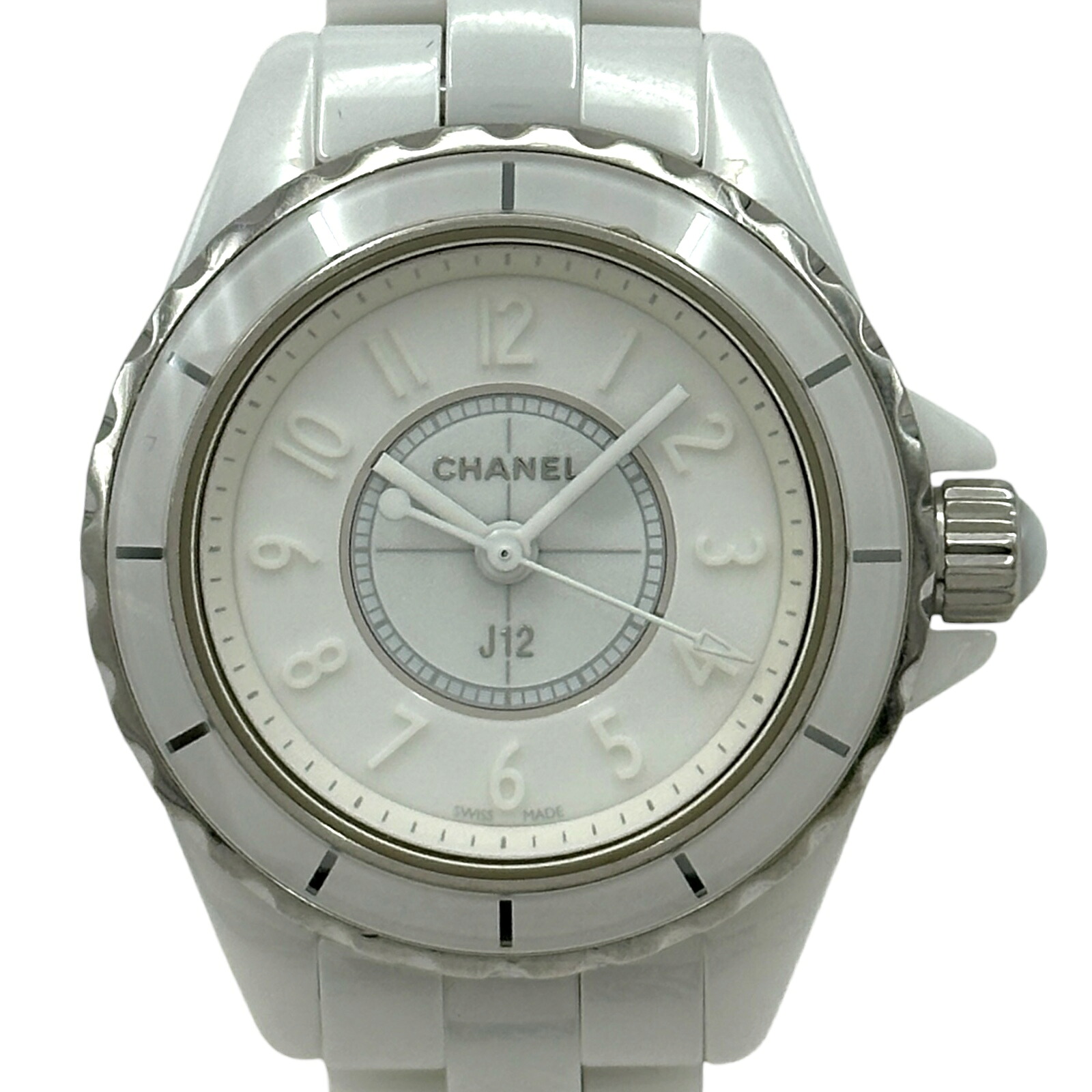 シャネル CHANEL J12 ホワイトファントム 29mm H3705 ホワイト セラミック/ステンレススチール クオーツ レディース 腕時計【中古】