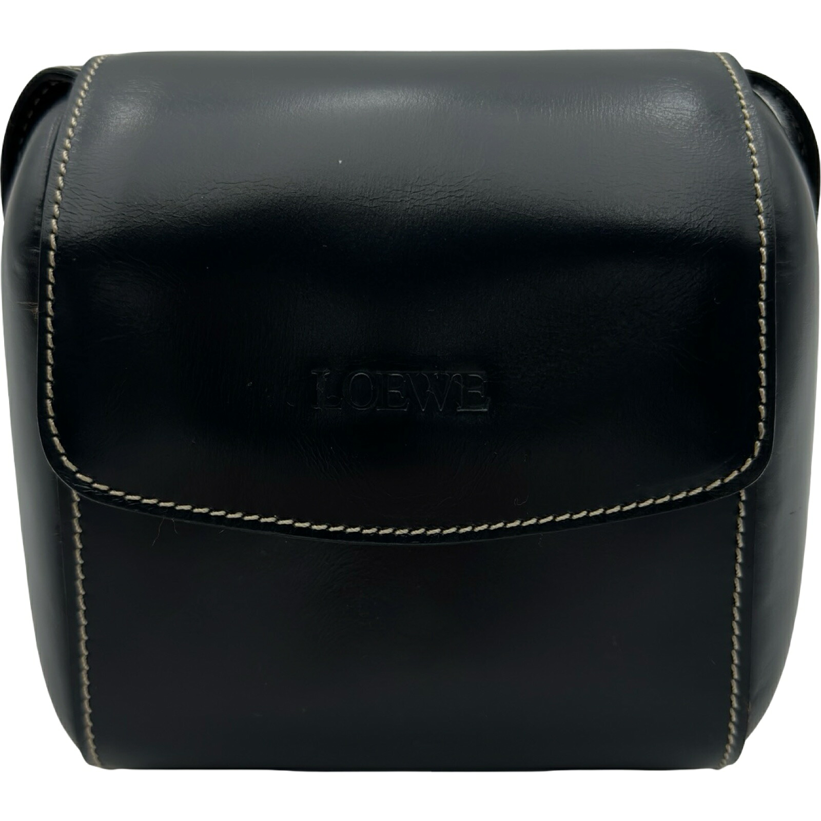 ロエベ LOEWE ボックスショルダーバッグ ネイビー カーフ レディース ショルダーバッグ【中古】