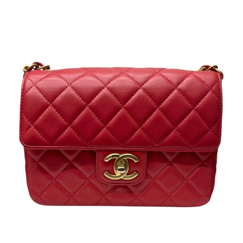 シャネル CHANEL マトラッセミニフラップバッグ AS3737 レッド/ゴールド金具 ラムスキン レディース ショルダーバッグ【中古】|OKURA(おお蔵)店