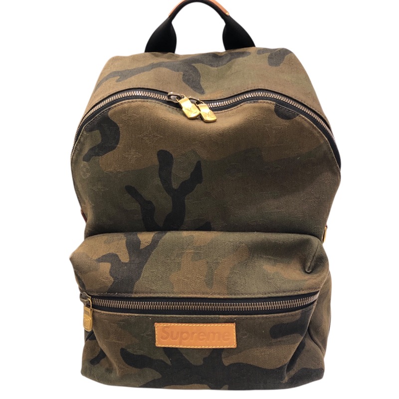 ルイ・ヴィトン LOUIS VUITTON アポロバックパックシュプリームコラボ M44200 グリーン モノグラム・カモフラージュ メンズ リュック・デイパック【中古】