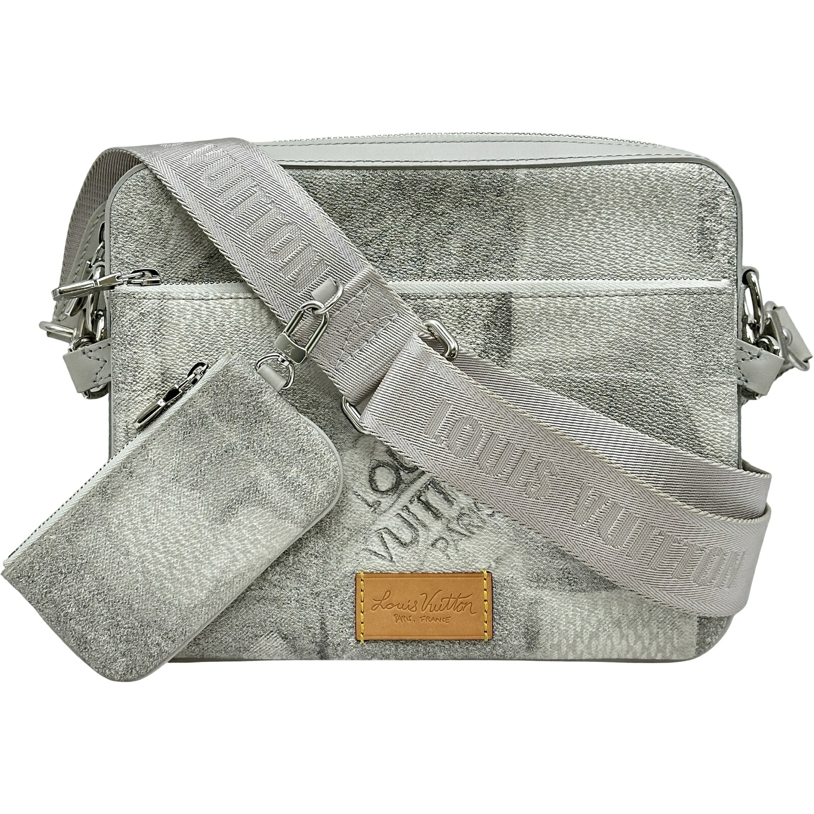 ルイ・ヴィトン LOUIS VUITTON トリオ・メッセンジャー N50068 グレー ダミエ・ソルト メンズ メッセンジャーバッグ【中古】