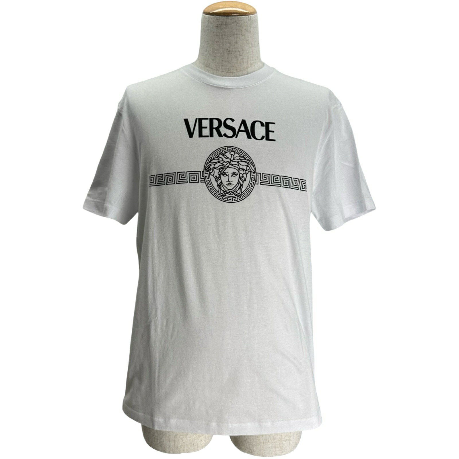 ヴェルサーチ VERSACE メデューサロゴ半袖Tシャツ 1012415 ホワイト コットン メンズ 半袖Ｔシャツ【中古】