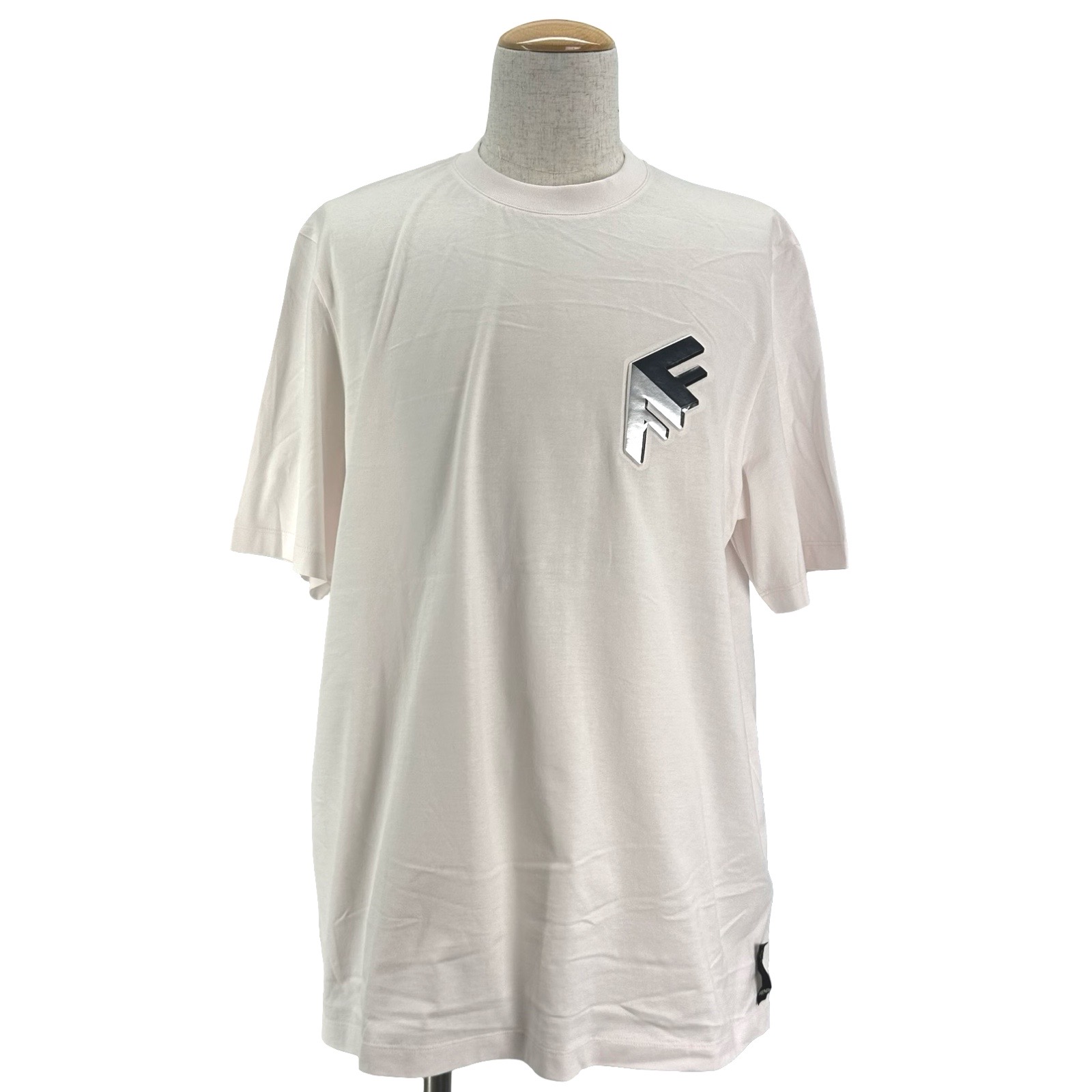 フェンディ FENDI エンボスロゴTシャツ FY1217 ピンク コットン メンズ 半袖Ｔシャツ【中古】