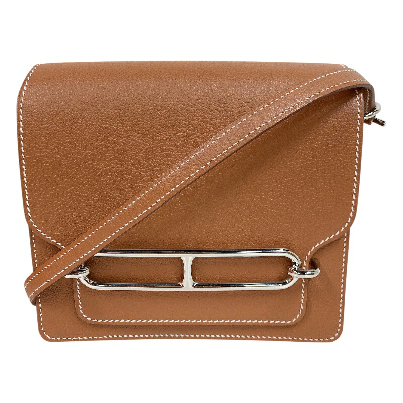エルメス HERMES ロウシスミニ W刻印　(2024年製) ゴールド　シルバー金具 エバーカラー ユニセックス ショルダーバッグ【中古】
